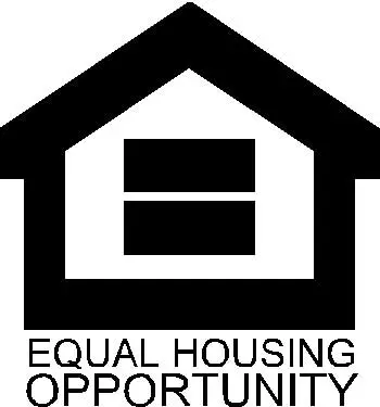 Logo depicting a house with the words 'Equal Housing Opportunity' underneath in black text.